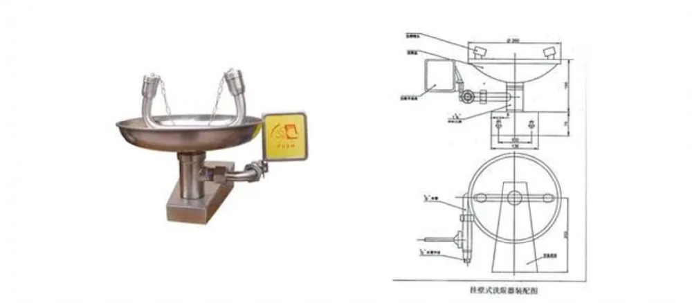 304不锈钢壁挂式洗眼器